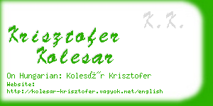 krisztofer kolesar business card